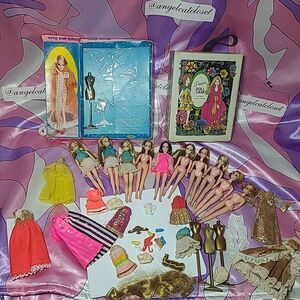 1970 Topper Dawn Doll Lot of 10 Dolls Clothes Dresses Angie Vintage Retro Barbie
